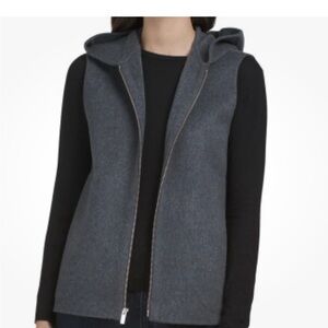 Theory Charcoal Zip-Up Hoodie Vest